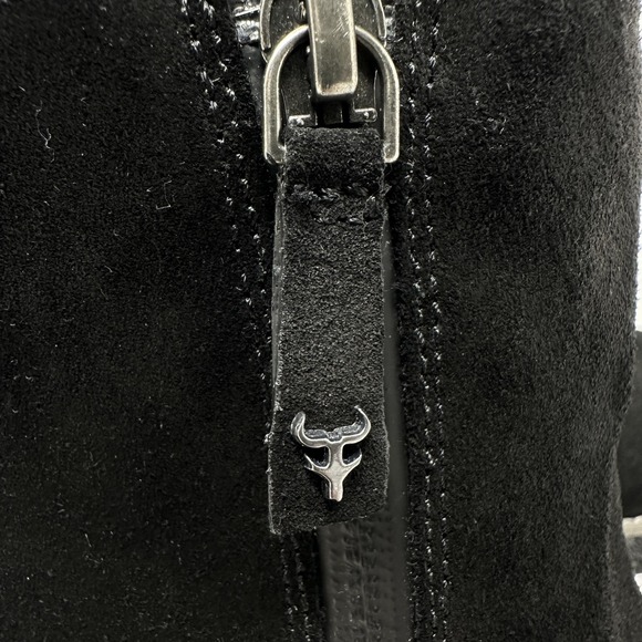 Trask Boots Womens Size 9 / 10 Black Suede Side Zip Ankle Booties Comfort - Picture 3 of 11